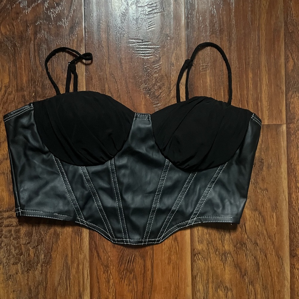 Fashion Nova leather crop top